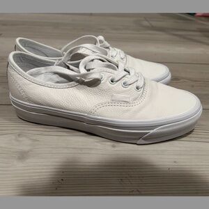 Vans Premium Authentic White Leather - Women's Size 7.5